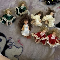 Mini Porcelain Dolls Plus Barbie Old Doll 