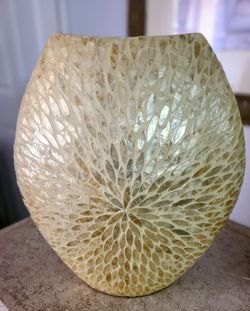 Beige Geometric Pattern Table Top Vase 