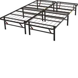Amazon Basics Foldable Metal Platform Bed Frame with Tool Free Setup, 14 Inches High, Full, Black