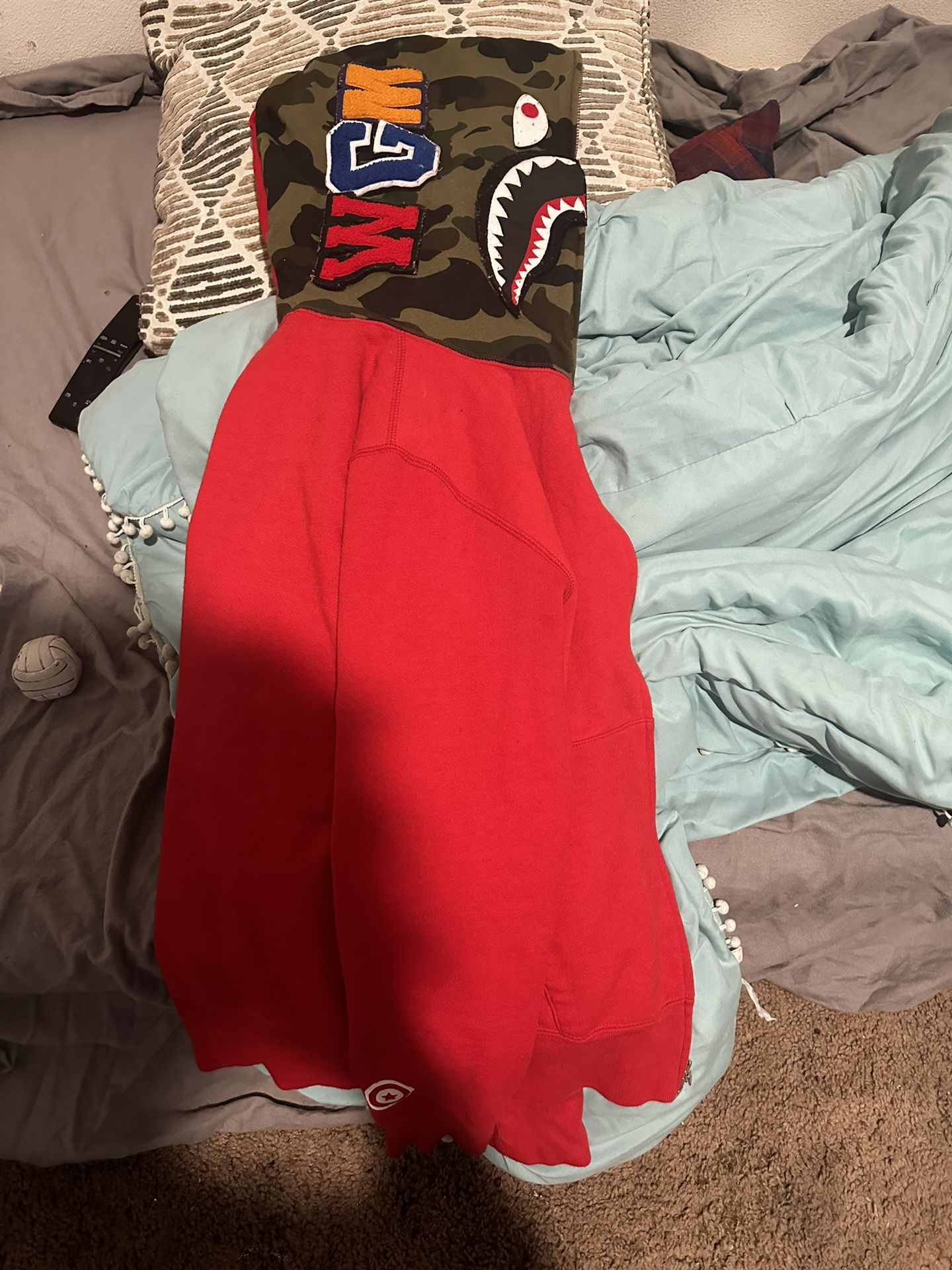Detachable Bape Shark Full Zip Hoodie Sz S 