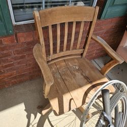 Antique swivel desk chair solid oak