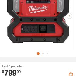 M18 18V Lithium-Ion Cordless 3600-Watt/1800-Watt Battery Powered Power Supply