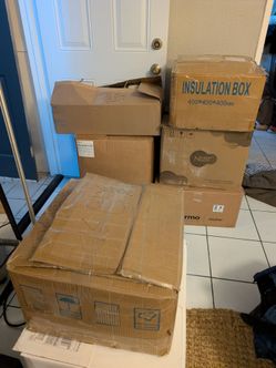 13 Large Boxes - Brand Name and Vintage Clothes, Shoes, Household items