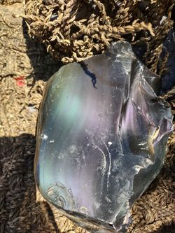 Rainbow black obsidian
