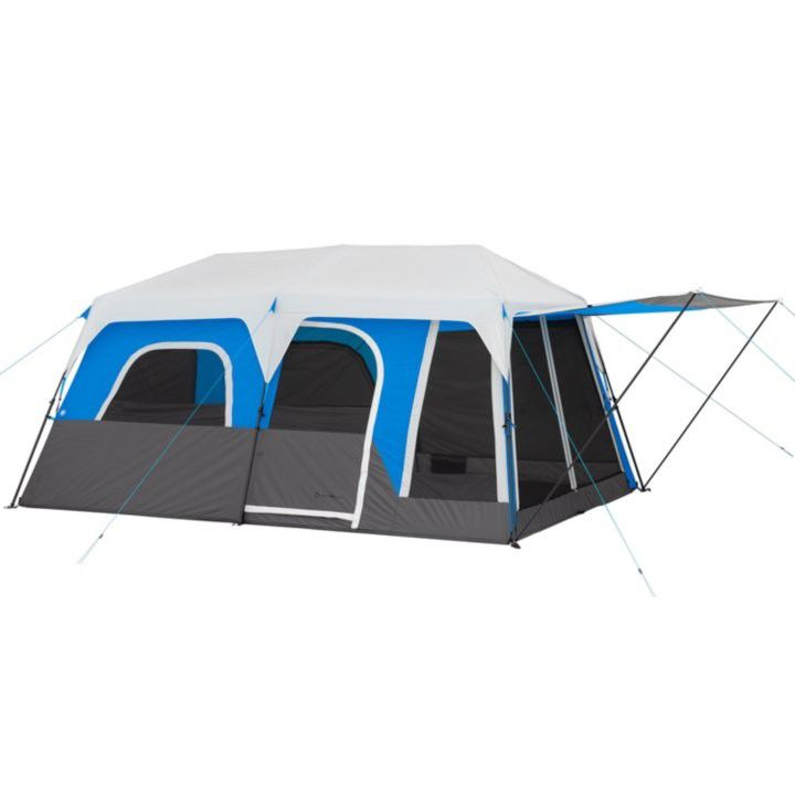 10-Person Instant Cabin Tent with LED Lights