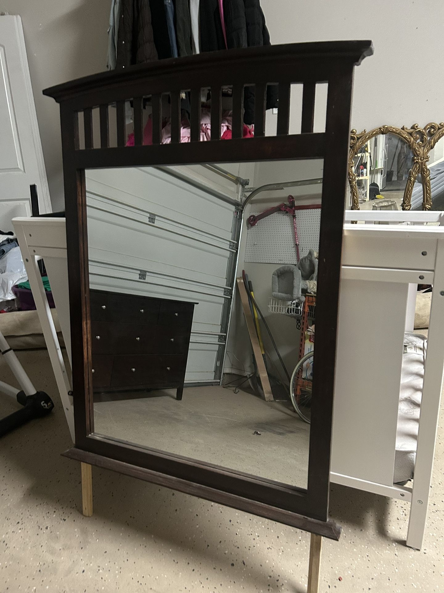 Dark Brown Dresser With Mirror
