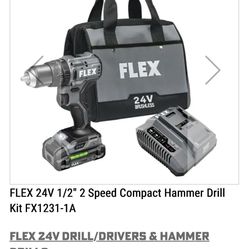 Flex 24v Hammer Drill Kit W/ Charger & Battery 