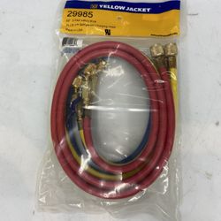 yellow jacket 29985 - plus ii 1/4" hose with compact ball valve end, 60" length