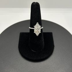 14KW 4.03CT Marquee Solitaire Engagement Ring