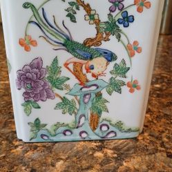 Chinese Floral Frog Vase 