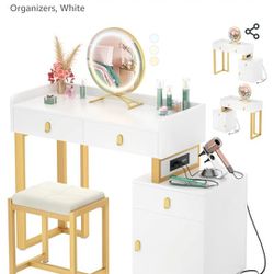 Vanity Desk with Mirror and Lights - Modern Makeup Vanity