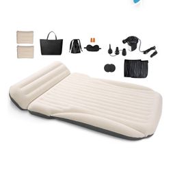 Car Bed with The Most Complete Sleeping Accessories|Leakproof Comfortable Durable Car Mattress|Built-in Pillow with Pump Air Mattress|for SUV Minivan 
