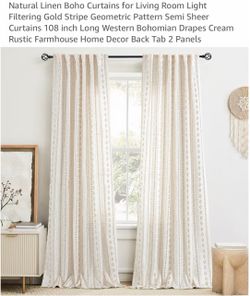 Boho Curtain Set – Rod + Curtains (2 sets)