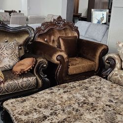 Victorian Style Sofa Loveseat 
