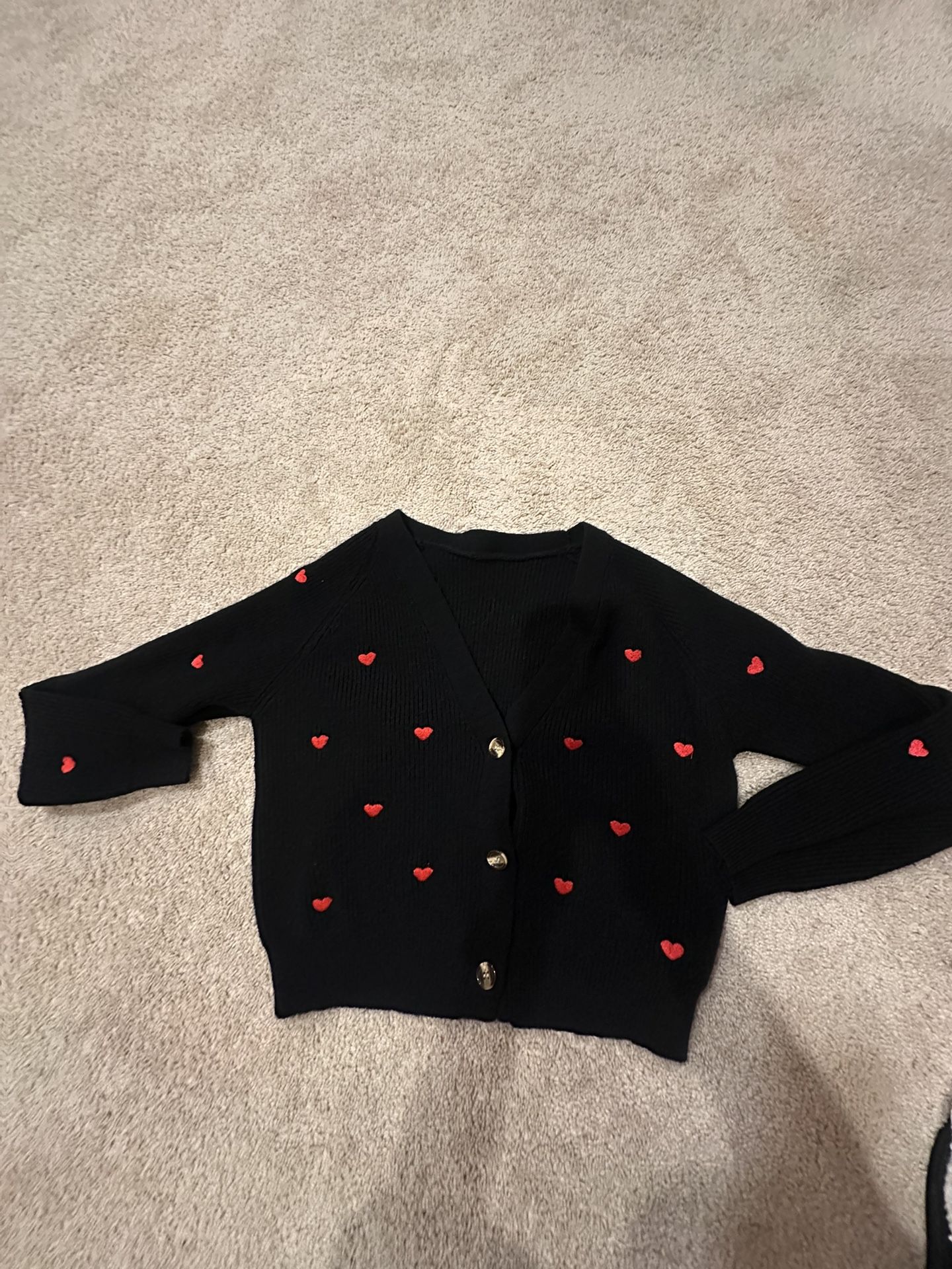 Black Wool Cardigan Sweater 