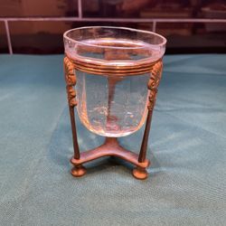 Vintage Ornate Brass/glass Decorative Holder