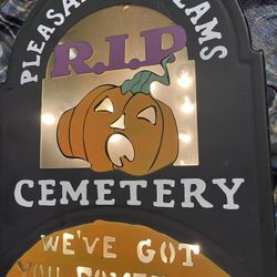 Lighted Metal Grave Markers (pair)