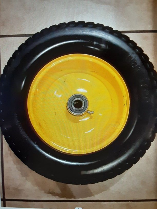2 Pcs 25x6.00-6 Flat Free Lawn Mower Tire and Wheel