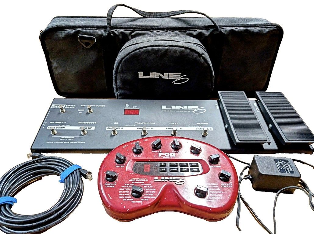 Line 6 POD 2.0 + Floor Board + Travel Case! (COMPLETE Package)