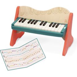 B. toys – Wooden Toy Piano for Toddlers, Kids – Color – Coded Keys with Songbook – Musical Instrument for Early Learning & Creativity – 3+ Years – Min