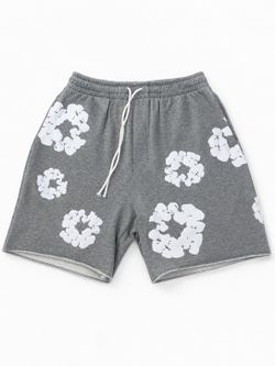 grey denim tears shorts