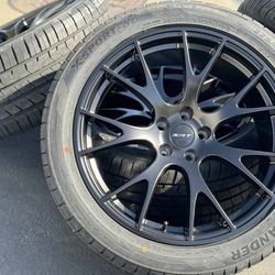 NEW 20" Dodge SRT Hellcat Style Black Wheels Rims and Tires Charger Challenger Magnum 300 Chrysler 5x115