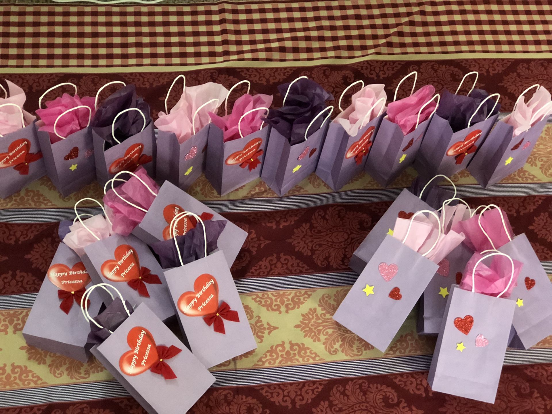 Personalized favor bags for bday / valentine’s day / baby shower