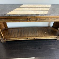 Four Hands Gothic Console Table – Solid Wood & Stone – $4,300 Retail