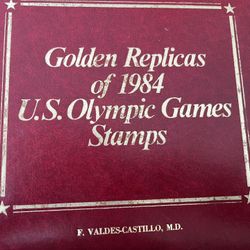 Complete 1984 Gold Replica Olympic Stamps 