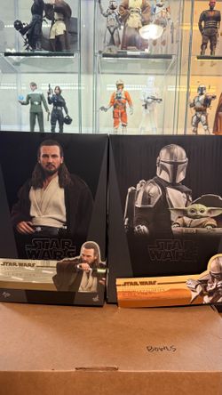 Star Wars hot toys mando deluxe and qui gon jinn