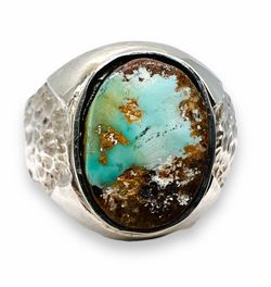 Sterling Silver 925 Men’s Turquoise Ring 10.25