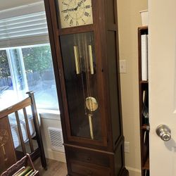 Fully functional Modern arts and craft replica grandfather clock