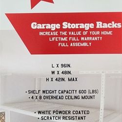 "FREE INSTALLATION" Garage Overhead Storage Rack 