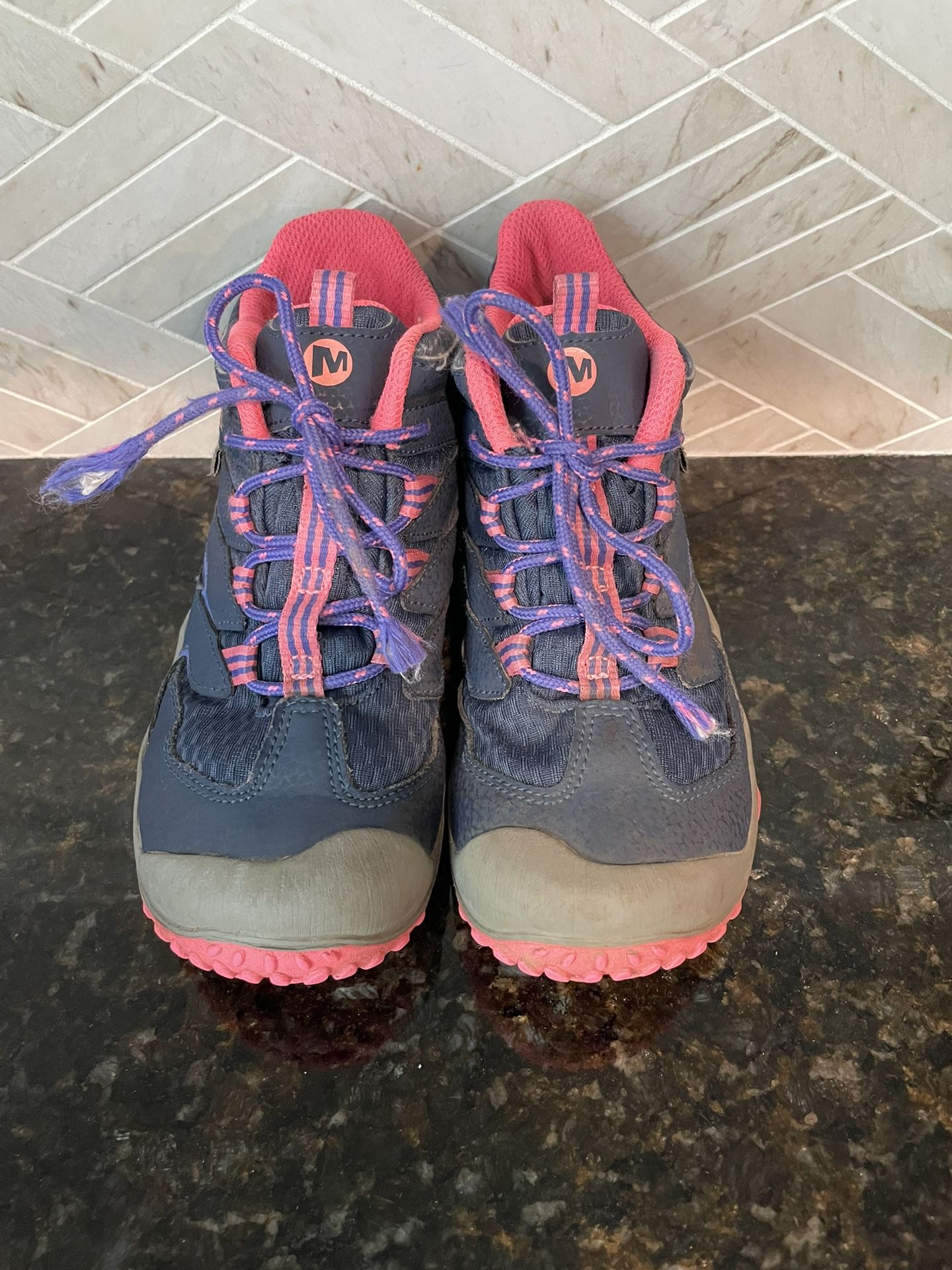 Merrell M-Cham 7 Youth Size 13M Hiking Waterproof Ankle-High Boots - Purple