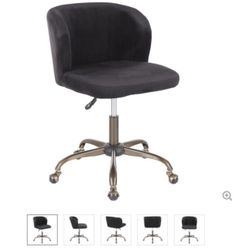Fran Contemporary Task Chair – Black Velvet Office Chair