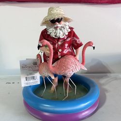 Clothtique Possible Dreams TropiClaus Santa Figure Flamingos 2002 Florida 