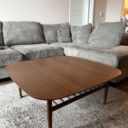 Article Walnut Lenia Square Oak Coffee Table
