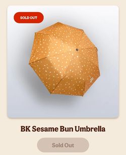 *Brand New* Burger King Exclusive Sesame Seed Bun Umbrella