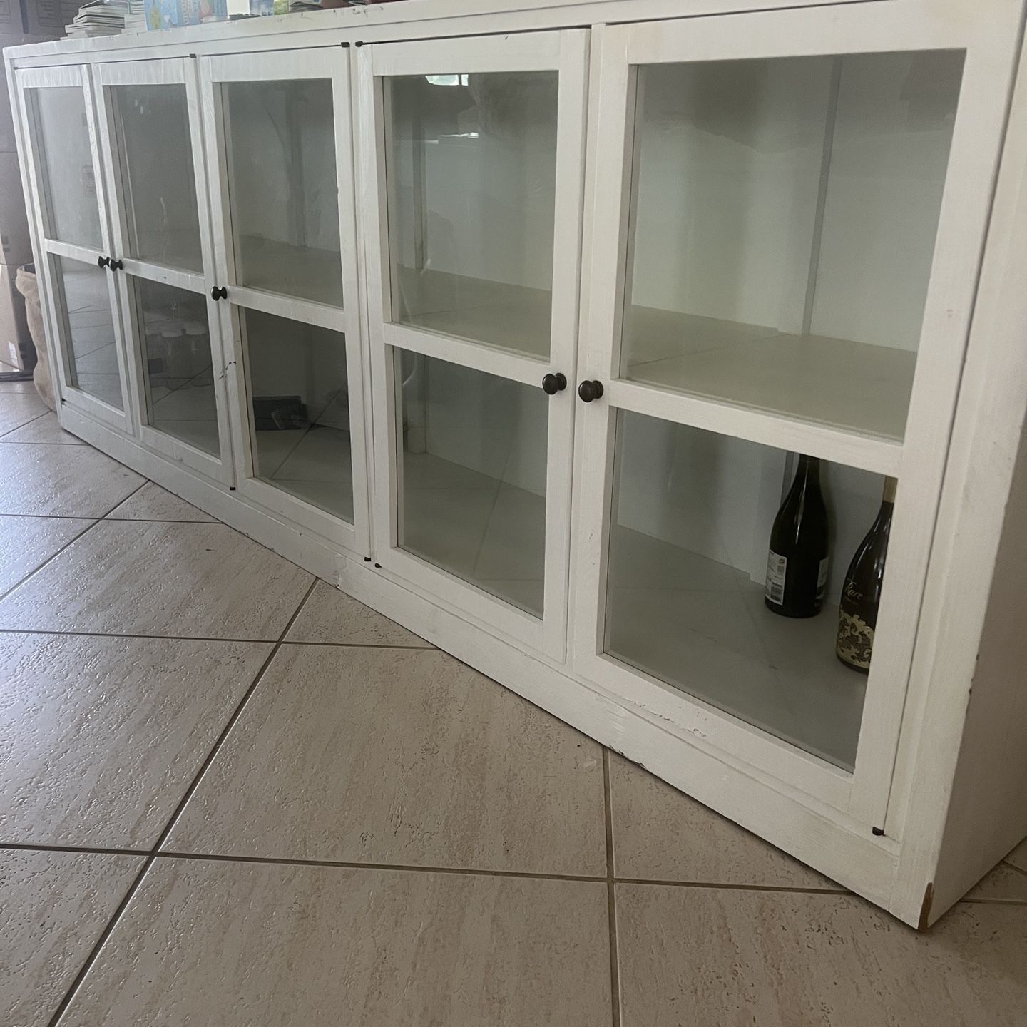 White Wood Cabinet Console Table for Sale in Boca Raton, FL - OfferUp