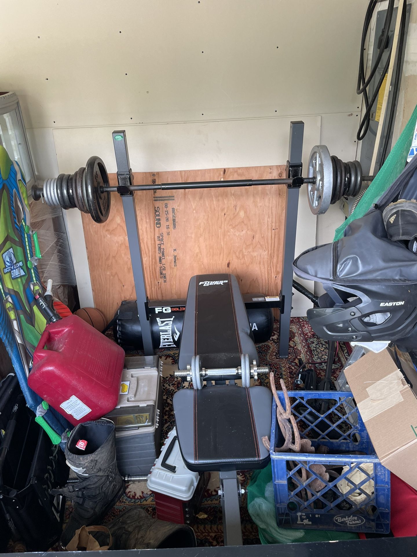 135+ pound weight set.