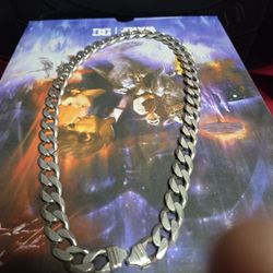 Silver Necklace Cuban Link Thick