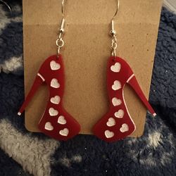 Red High Heel Earrings Valentines Day Jewelry