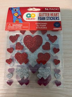 43 packs of Go Create Glitter Heart Foam Stickers 54 Pack