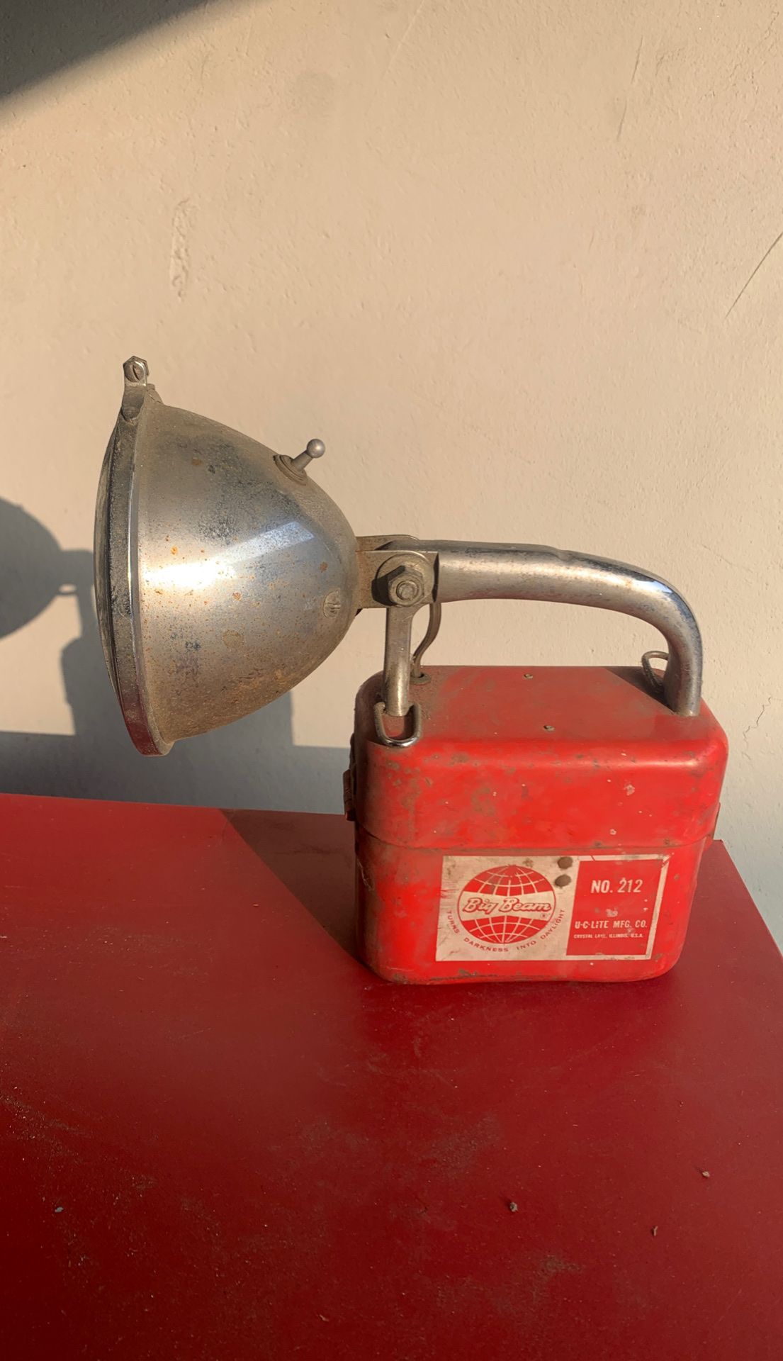 Vintage Lamp with large batteries inside