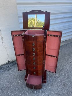 Vintage Flip Top Vanity Jewelry Box Keepsake Chest!  18x13x42in