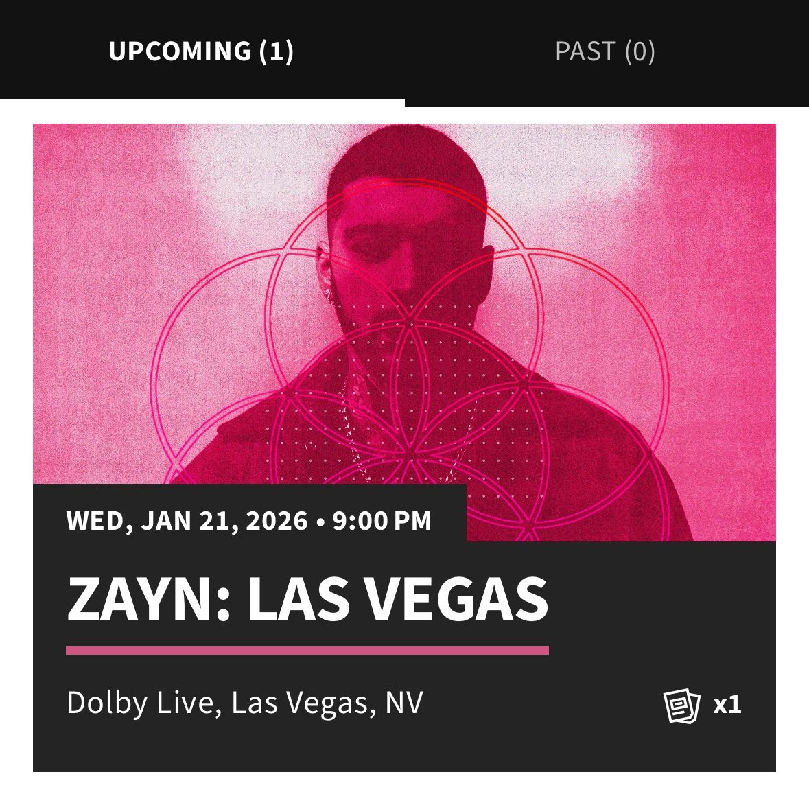 ZAYN TICKET