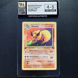 1st Edition Flareon 19/64 Jungle Set Vintage Pokemon Card WAG Pregrade MP/LP