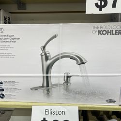 Kohler Elliston Pullout Kitchen Faucet with Soap/Lotion Dispenser
