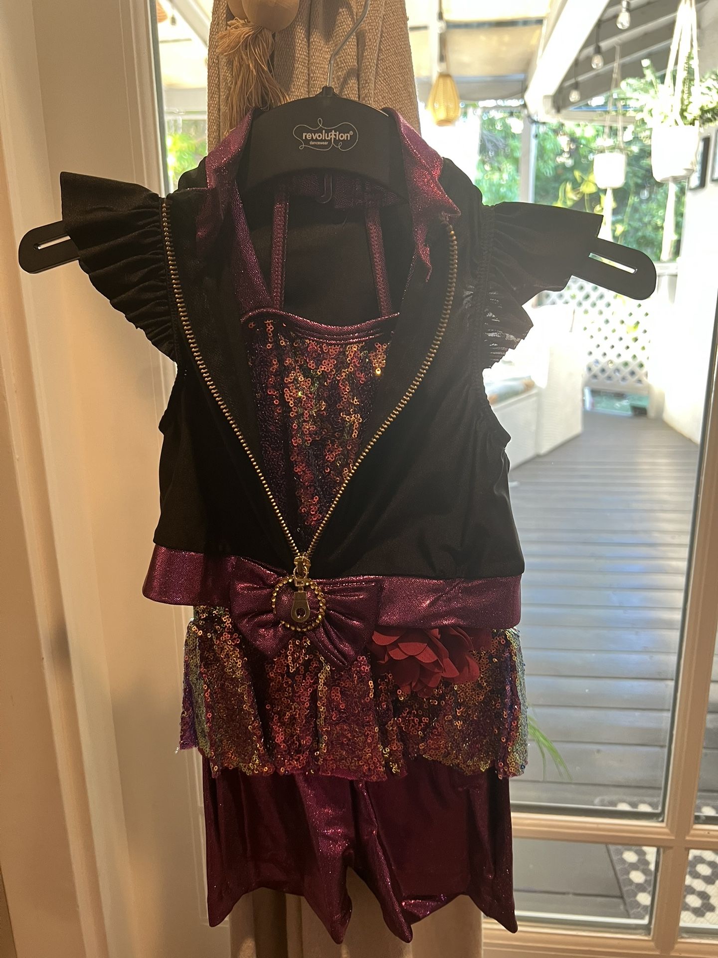 Girls Costume Festive Sequin Dress with Tulle Skirt