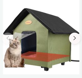 HXPLN Heated Cat House - Weatherproof Outdoor Shelter for cats
